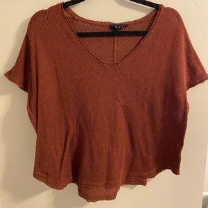 out from under rust short sleeve sweater top